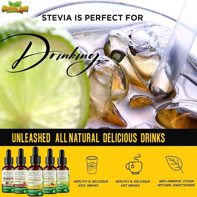 Stevia Intl (Pack of 5) Refreshers Bundle with 5 Flavors. Stevia Liquid Drops. Naturally Sweet Non-Bitter No Sugar Added 0 Carb 0 Calorie Non-GMO Vegan Diabetic &amp Keto Friendly (1oz)