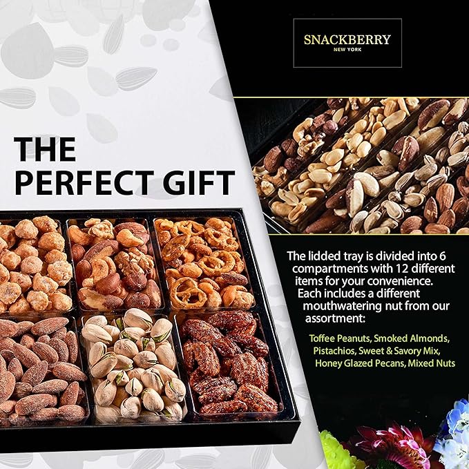 Holiday Mixed Nuts Gift Basket in Elegant Drawer Gift Box Gift Set for Easter Day Birthday Party Sympathy Healthy Gift Snack Box for Men and Women. Kosher - Snackberry