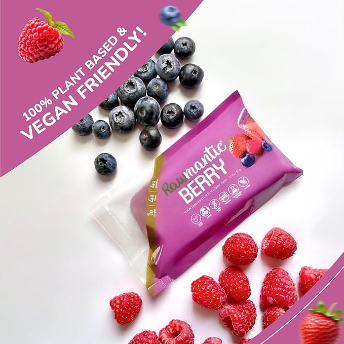 Rawmantic Berry Energy Bar (12 Mini Bars x 60g) – Organic Passion Fruit &amp Mixed BerriesPuffed Quinoa Sorghum Millet &amp Buckwheat - No Artificial Flavors Plant-Based Non-GMO &amp Kosher