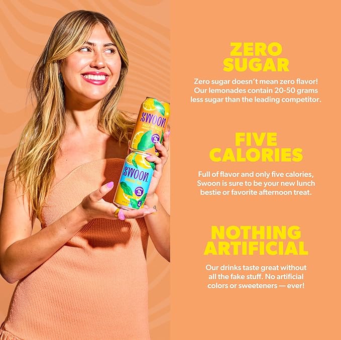 Swoon Half Unsweetened Iced Tea &amp Half Lemonade - Low Carb Gluten Free Keto &amp Paleo-Friendly - Natural Lemon Juice Concentrate and Organic Black Tea Sweetened by Monk Fruit and Stevia (Pack