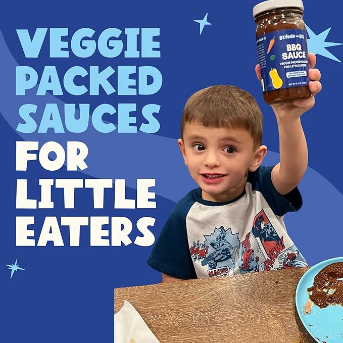 Beyond the Bib All Natural Toddler Sauces for Picky Eaters - Hidden Vegetables No Added Sugar Quick &amp Healthy Mealtime Solution - For 24+ Months (Tomato BBQ Sweet Mustard)