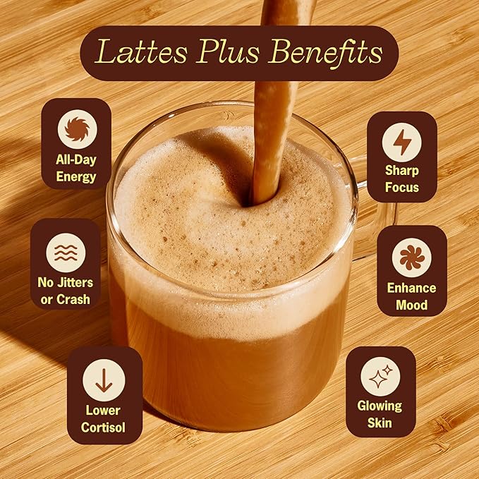 Clevr London Fog Latte Vegan Earl Grey Instant Tea Mix Superfood Powder Blend with Oat Milk Black Tea Reishi Mushroom Organic Spices Coconut Cream Ashwagandha Serve Hot or Iced 12 oz