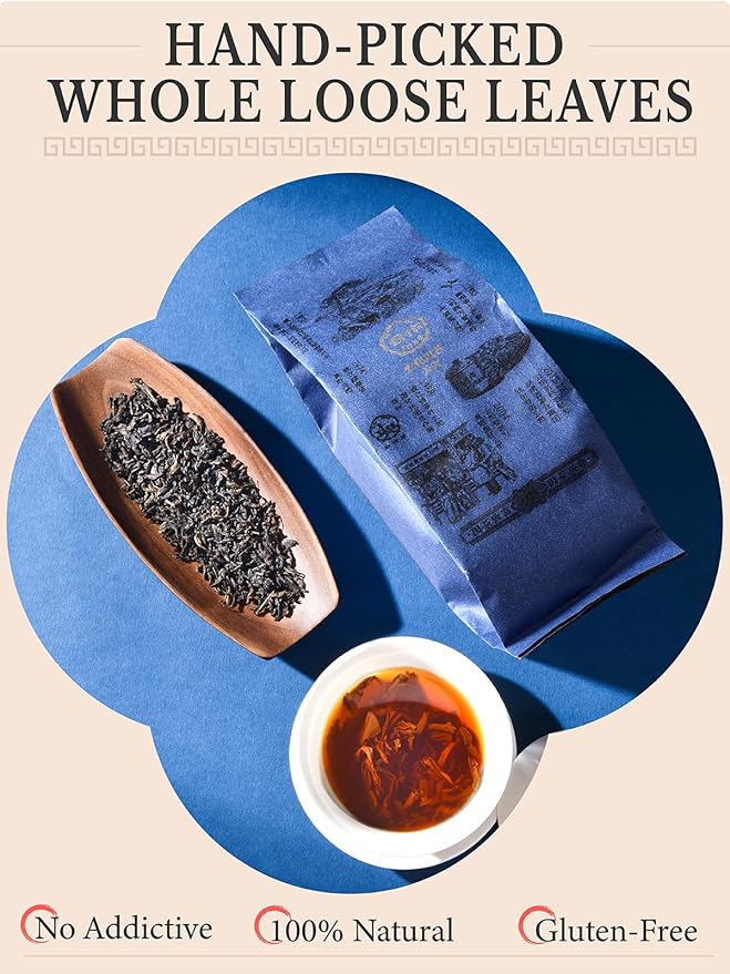 CO-OP 1950 Anhua Tianjian Dark Tea Loose Leaf 150g Traditional Aged Chinese Hei Cha from Hunan with Smoky Aroma Smooth Earthy &amp Mellow Post-Fermented Tea No Additives 20 DIY Empty Teabags