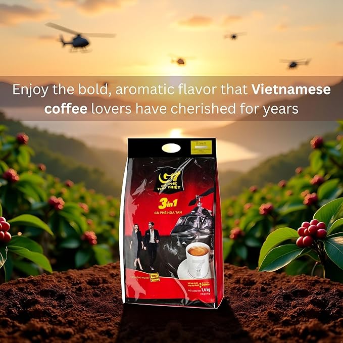 Trung Nguyen G7 3-in-1 Instant Premium Vietnamese Coffee 100 Servings Sticks x16g Beverage Vietnam Origin (1 Pack)