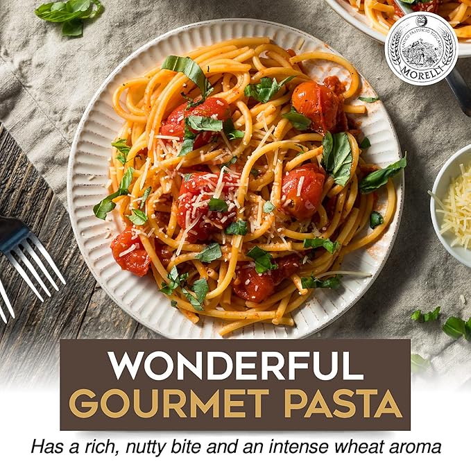 Morelli Bucatini Pasta Noodles - Premium Organic Italian Pasta from Italy and Giusti Aged Balsamic Vinegar of Modena Italy