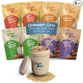 Dozy Oats Overnight Oatmeal Packets Vegan/No Added Sugar Variety Box with Rolled Oats Chia Seeds Date Powder and Dried Fruit. Gluten-Free Natural Source of Protein and Fiber 8-Pack and Jar