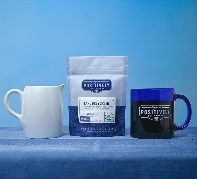 Organic Positively Tea Company Earl Grey Crème Black Tea Loose Leaf 16 Ounce