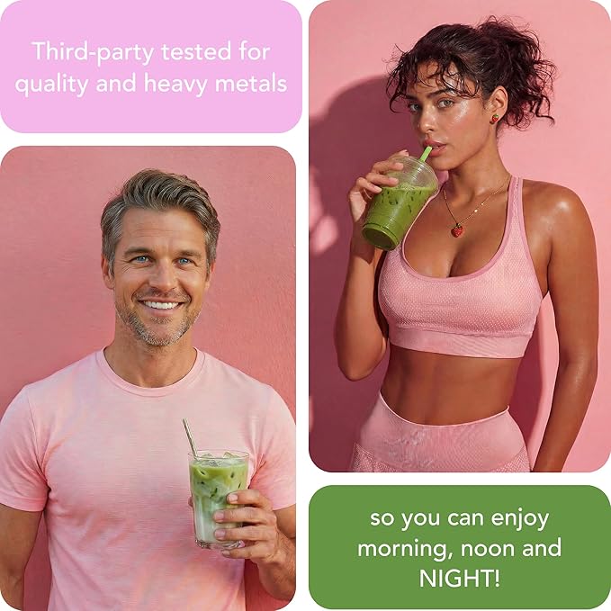 Caff Off Decaf Strawberry Matcha Green Tea Powder From Japan – 1.06 oz / 30 g – Ceremonial Grade &amp Sugar-Free – No Fillers or Milk Powders – Naturally Decaffeinated Without Chemicals – Tested for