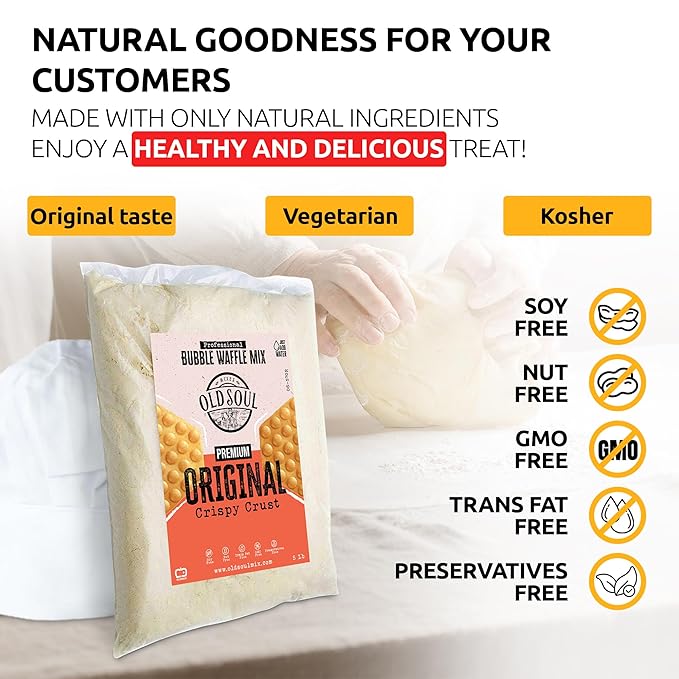 OldSoul Baking Mix | Dough Mix | Bubble Waffle Batter Mix | Original Flavor (5 Lbs Traditional)