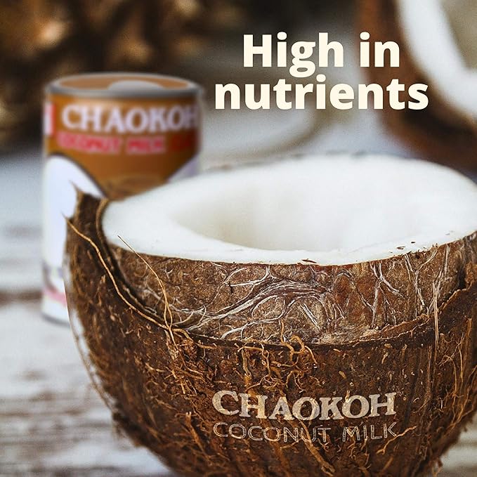 Chaokoh Coconut Milk Unsweetened 6 Pack - Premium Canned Coconut Milk from Thailand Lactose Free Non Dairy Vegan Milk - for Curries Drinks Desserts &amp More (13.5 oz per Can)