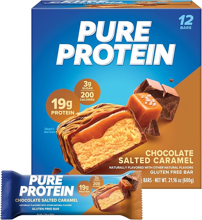 Quest Cookies &amp Cream Hero Protein Bar with Pure Protein Chocolate Salted Caramel High Protein Bars 12 Count Each