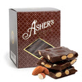 Asher's Chocolates Gourmet Chocolate Covered Almond Bark Sweet and Salty Candy with Almonds Small Batches of Kosher Chocolate Family Owned Since 1892 (1 Pound Dark Chocolate)