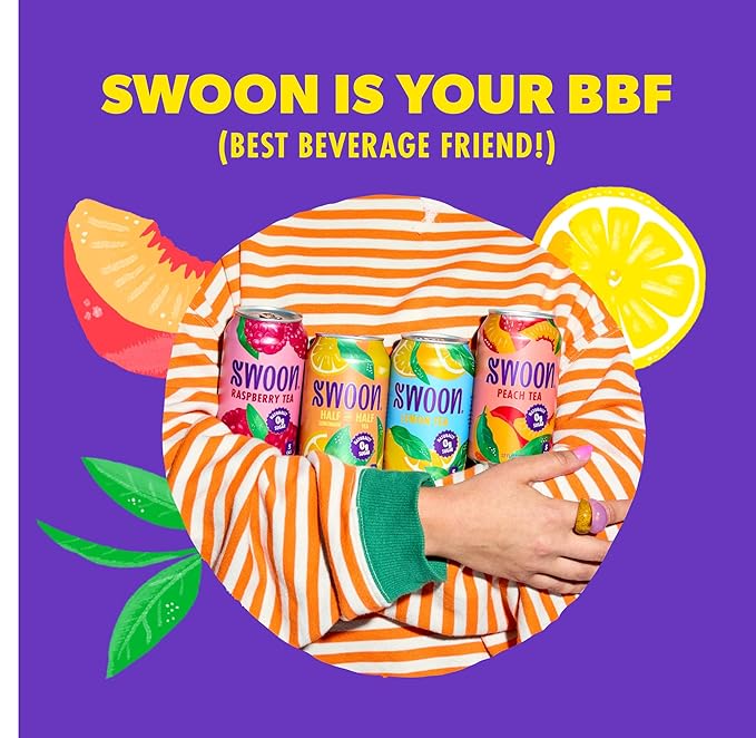 Swoon Half Unsweetened Iced Tea &amp Half Lemonade - Low Carb Gluten Free Keto &amp Paleo-Friendly - Natural Lemon Juice Concentrate and Organic Black Tea Sweetened by Monk Fruit and Stevia (Pack