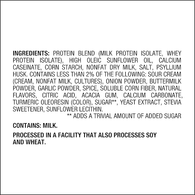 Quest Nutrition Sour Cream &amp Onion Protein Chips 19g Protein 4g Net Carbs Low Carb Gluten Free 1.1 oz (Pack of 12)