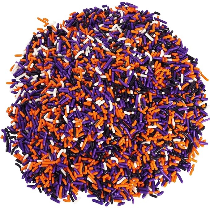 Halloween Sprinkles - Bulk Sprinkles - 1.6 LB - Orange Black Purple and White Jimmies