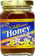 NORTH AMERICAN HERB &amp SPICE Mediterranean Wildflower Honey - 9.40 oz - Raw Honey - Tonic Digestive Aid - Wild Unprocessed Natural Sweetener- Non-GMO - 18 Servings