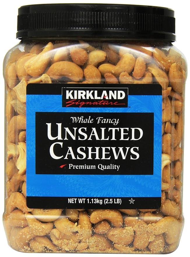 Kirkland Signature Unsalted Cashews 2.5 Lb 2 Pack
