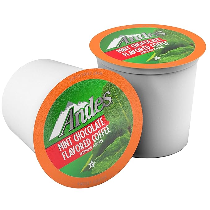 Andes Mints Chocolate Mint Flavored Coffee PodsCompatible with K Cup Brewing Machines Including 2.0Serve Peppermint Flavor Enhanced40 Count (Pack of 2)