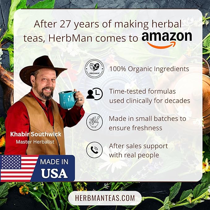 FIBROID TEA — Organic Herbal Blend for Hormonal Balance &amp Uterine Tissue Health — by Master Herbalist Khabir Non-GMO No Additives