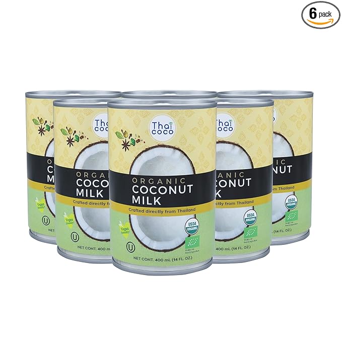 Thai Coco - Organic Coconut Milk Full Fat Unsweetened - 14 fl. oz. 6 Pk