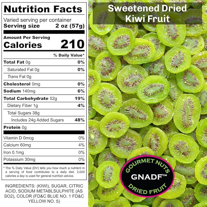 GNADF | Dried Sweetened Kiwi Slices | Available in 5 10 25 Lb. Sizes | Gourmet Nuts And Dried Fruit | (10 lbs)