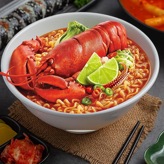 Paldo Fun &amp Yum Lime Lobster Instant Big Cup Noodles with Soup Lime Lobster Seafood Flavor Based Broth Best Oriental Style Original Korean King Cup Ramyun 3.88oz (Pack of 8)
