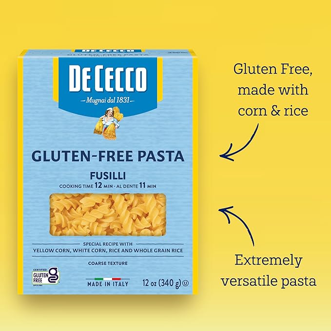 De Cecco Fusilli Gluten Free 12 Ounces (Pack of 6)