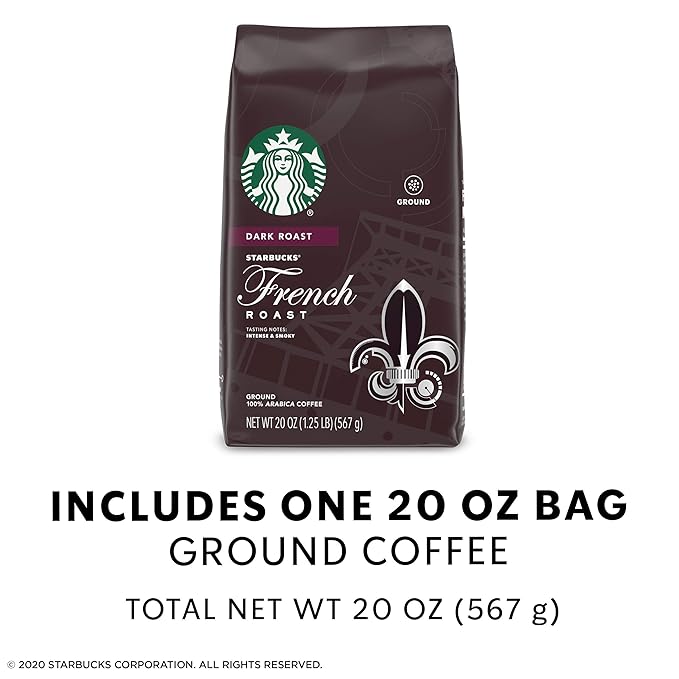 Starbucks Dark Roast Ground Coffee — French Roast — 100% Arabica — 1 bag (20 oz.)