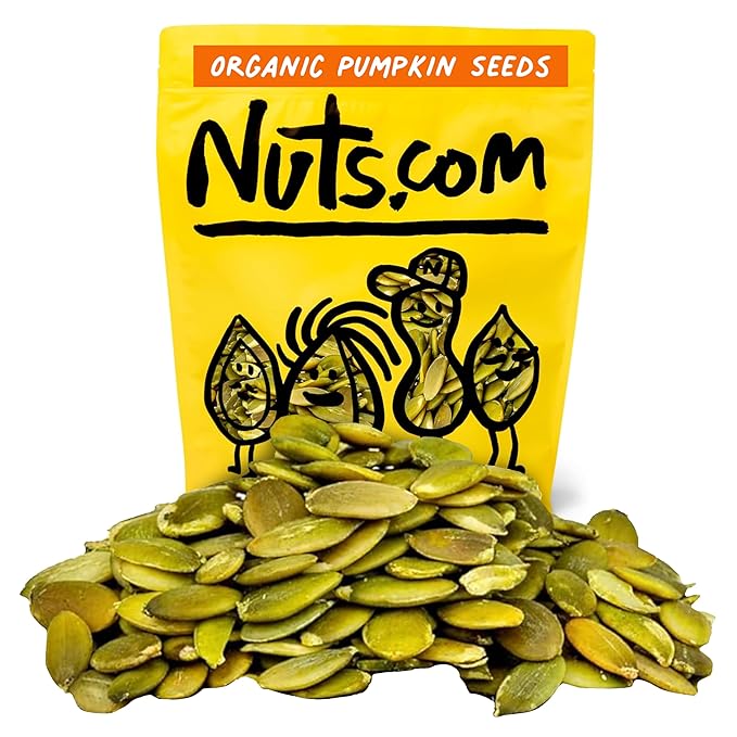 Nuts.com – Organic Pumpkin Seeds – 2 Lb Bag No Shell Pumpkin Seeds Organic Healthy Snack for Adults &amp Kids Rich in Protein Fiber Calcium &amp Potassium – Keto Friendly Vegan Gluten-Free &a