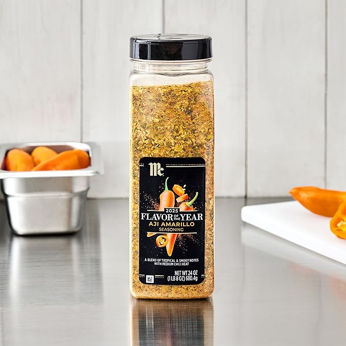 McCormick Seasoning Aji Amarillo 2025 Flavor of the Year Made for Chefs Blend of Tropical &amp Smoky Notes with Medium Chile Heat For Seafood Fish Veggies Poultry Sauces Salsa and More 24