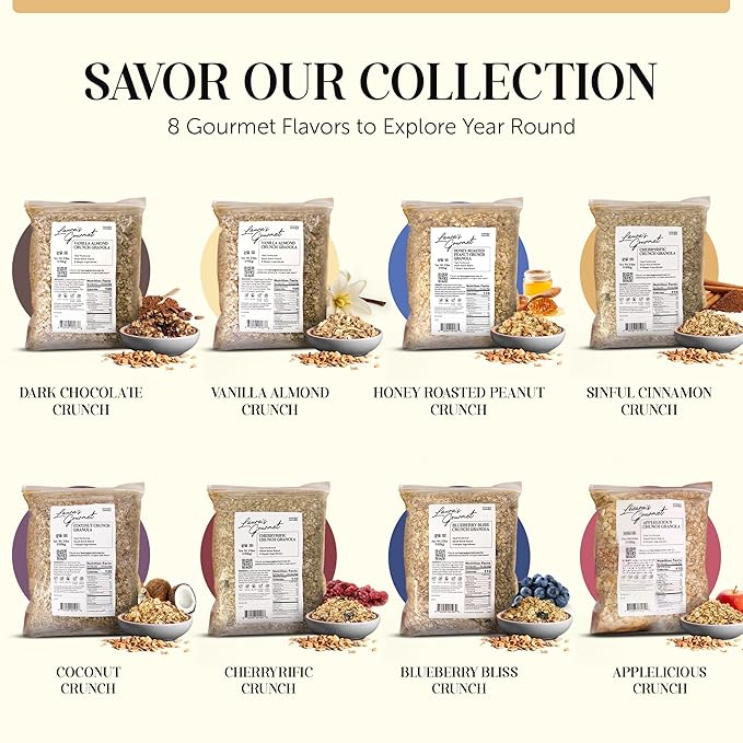 Laura's Gourmet Granola - Sinful Cinnamon Crunch - Gluten Soy &amp Dairy Free - Organic Agave Cinnamon &amp Pure Ground Vanilla Vegan Artisan Chef's Trifecta of Taste Texture &amp Mouthfeel -
