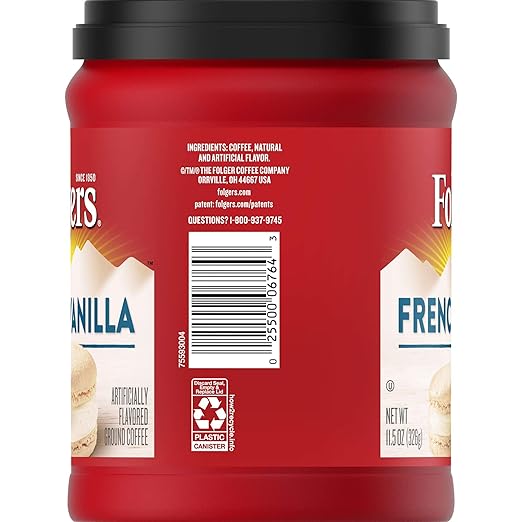 Folgers French Vanilla Flavored Ground Coffee 11.5 Ounces