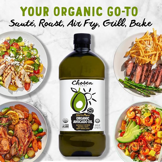 Chosen Foods 100% Pure Organic Avocado Oil 2lt + Recipe eBook Bundle