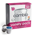 Cambio Roasters Organic Coffee Pods Variety Pack – Includes Light Roast Dark Roast and Decaf Aluminum Coffee Pods Compatible with Keurig® Small Batch Roasted Long-Lasting Freshness 32 Count