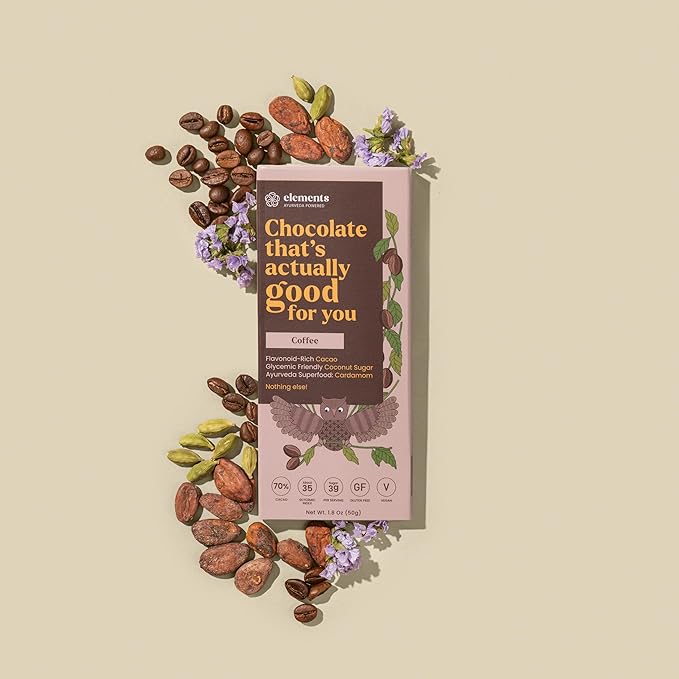 Elements Truffles Dark Chocolate Bar Combo Pack of 9 | Ayurvedic Vegan &amp Gluten Free | No Refined Sugar &amp Artificial Flavours | Enriched with Cocoa &amp Coconut Sugar