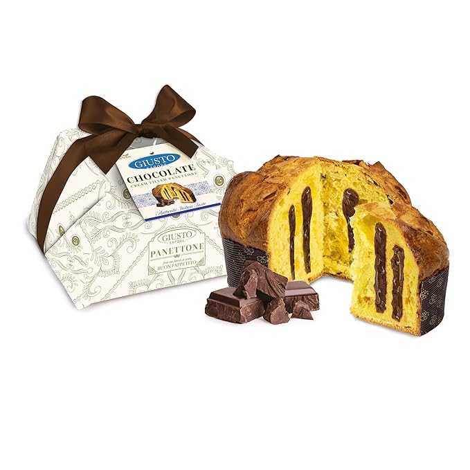 Giusto Sapore Authentic Italian Panettone Filled with Chocolate Cream - New and Imported from Italy Family Owned - 28.21 oz