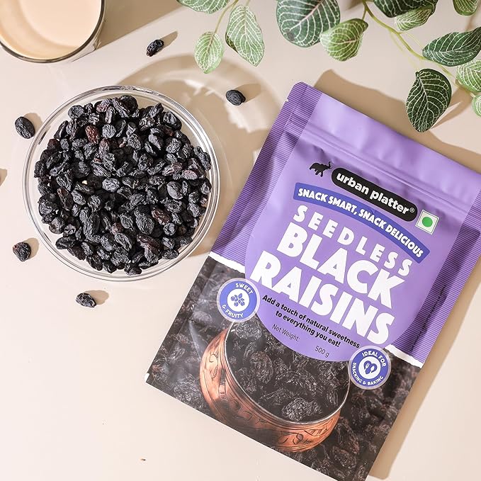 Urban Platter Seedless Black Raisins 500g