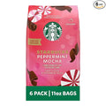 Starbucks Ground Coffee Peppermint Mocha Naturally Flavored Coffee 100% Arabica Limited Holiday Edition 6 Bags (11 Oz Each)
