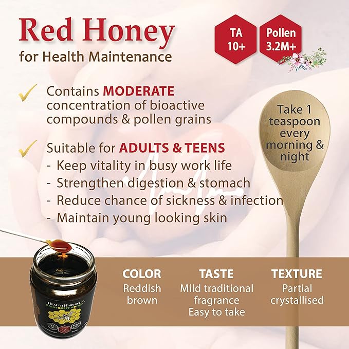 [GIFT CHOICE] Tualang Honey 1.8oz x 3 Jars (Black Red &amp Yellow Honey) | TA 9.5+ to 11.5+ | Pollen Count 2.4 M+ to 4.0 M+ | Pollen Variety 100+ | Wild-ripening on 250ft Treetop | Raw Unpasteurise
