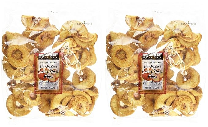 Trader Joe's New Zealand Sweet Apple Rings (Dried Fruit) Pack of 2