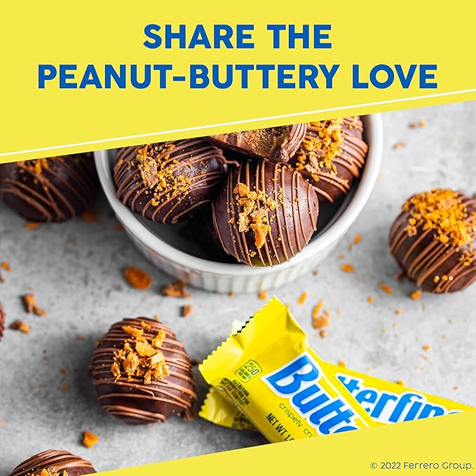 Butterfinger Chocolatey Peanut-Buttery Fun Size Individually Wrapped Candy Bars 10.2 oz each Bulk 6 Pack