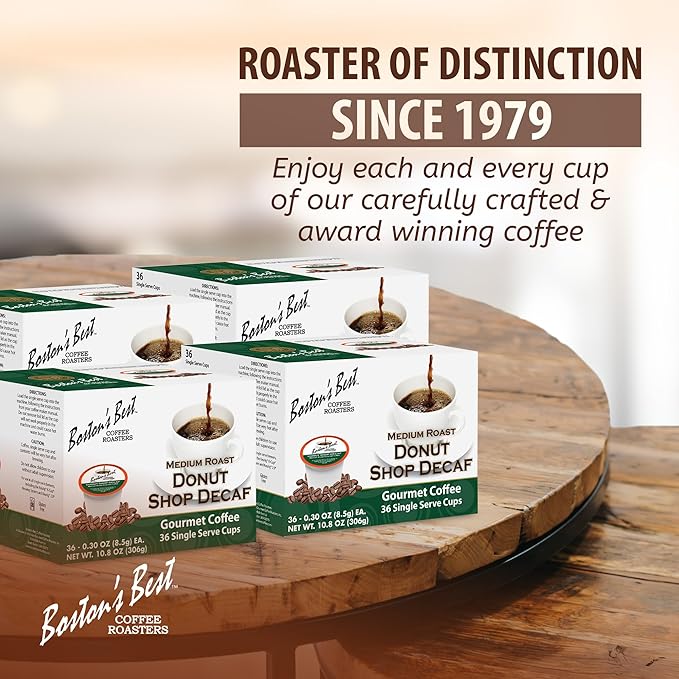 Boston’s Best - Hearty Donut Shop Decaf Medium Roast Coffee Delicious Gourmet Compatible with Keurig Coffee Maker - 144 Count (Pack of 1)