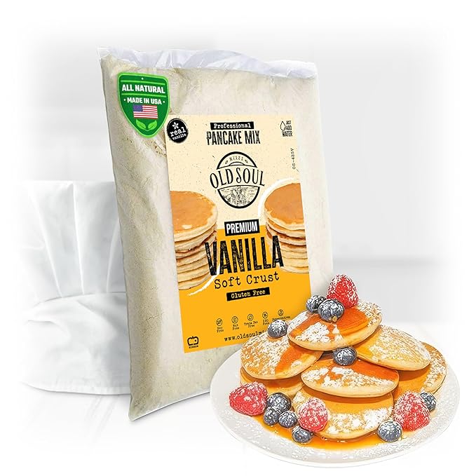 OldSoul Poffertjes Batter Mix | GLUTEN FREE | Dough Mix | Vanilla Flavor | 5 Lbs | 700 Mini Dutch Pancakes (5 Lbs Gluten Free)