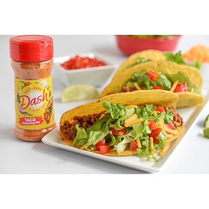 Dash Salt-Free Taco Seasoning Blend 2.5 Ounce (Pack of 8)