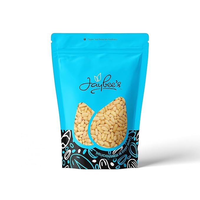 Raw Pine Nuts 1 Pound | Whole Natural Unsalted Pignolias | Great for Cooking Baking Salads Pesto Sauce Roasting | Vegan Keto Paleo Friendly | Jaybee's