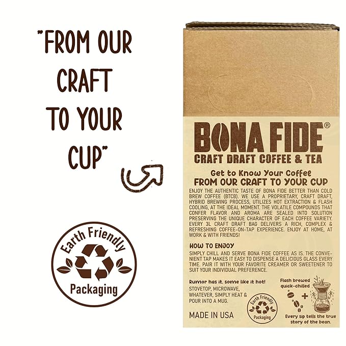 Better Than Cold Brew Coffee - Dark Roast 3L (101 Fl Oz) Bag in Box with Tap | Bold &amp Smoky Flavor | Eco-Friendly Packaging