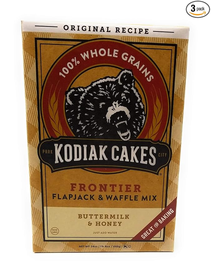 Kodiak Cakes All Natural Frontier Pancake Flapjack and Waffle Mix Butter Milk and Honey 24 Ounce (Pack of 3)