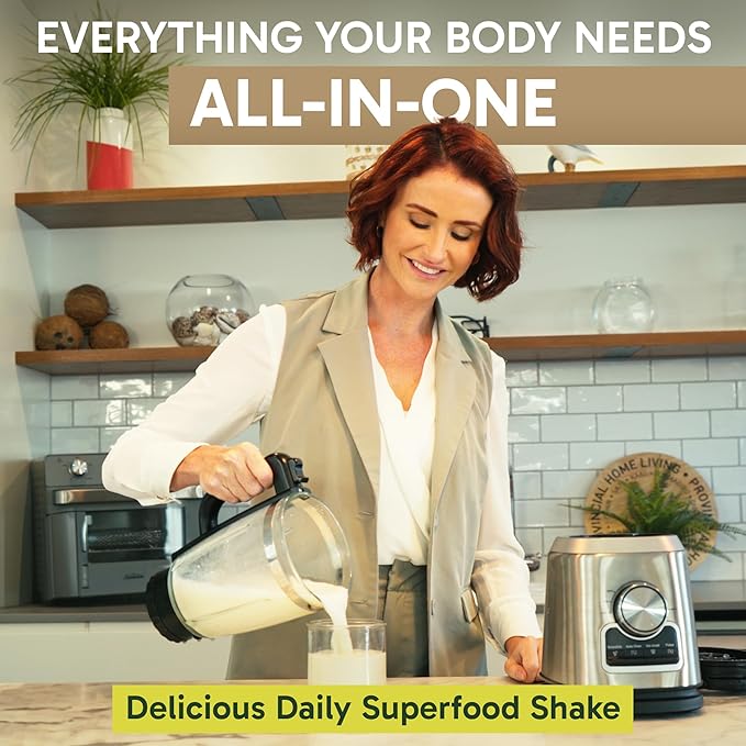 All-In-One Superfood Protein Shake | Complete Meal Replacement | 60+ Superfoods 20g Plant Based Protein Powder Meal Replacement | Probiotics Digestive Enzymes 13g Fibre | Low Carb Weight Loss Shake