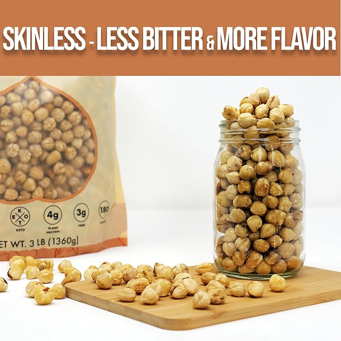 Roastery Coast Dry Roasted Hazelnuts | 3 LB | Unsalted | Filberts | Blanched | No skin | Kosher | Certified Gluten Free | Non-GMO | Paleo | Keto