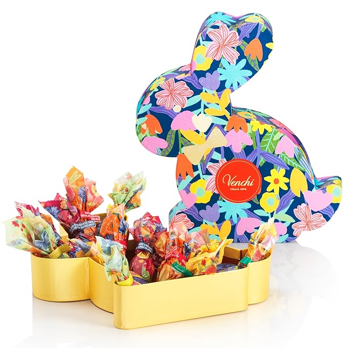 Venchi - Spring Bunny Gift Box with Assorted Chocolates Venchi Spring Collection 5.04 Oz Gluten Free Gift Idea